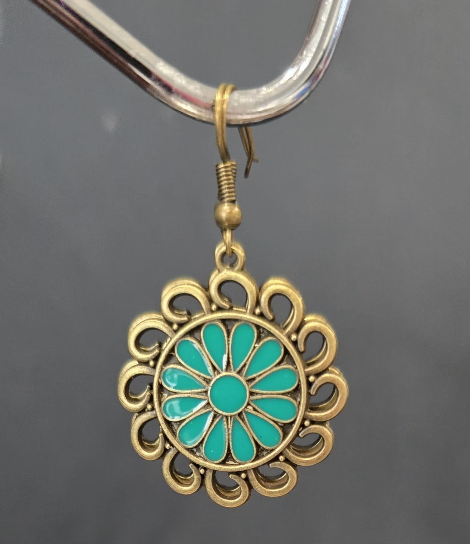 Bohemian Gold & Green Drop Earrings