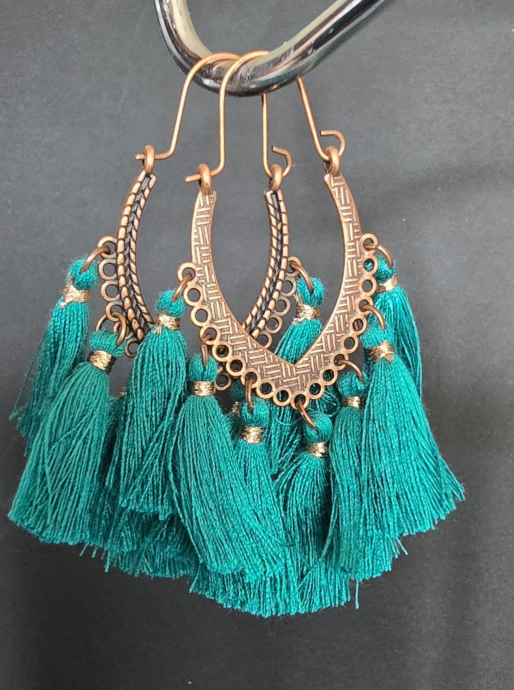 Bohemian Vintage Green Drop Earrings