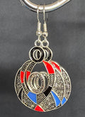 African-Inspired Blue & Red Drop Earrings