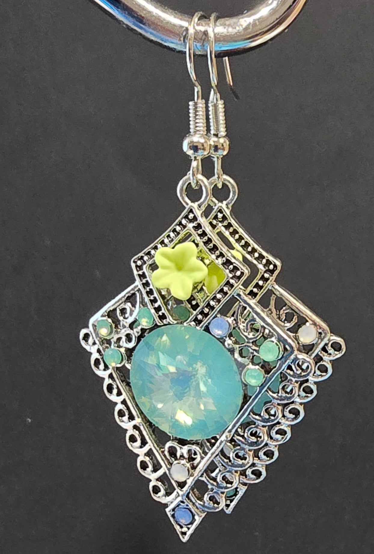 Bohemian Blue & Silver Drop Earrings