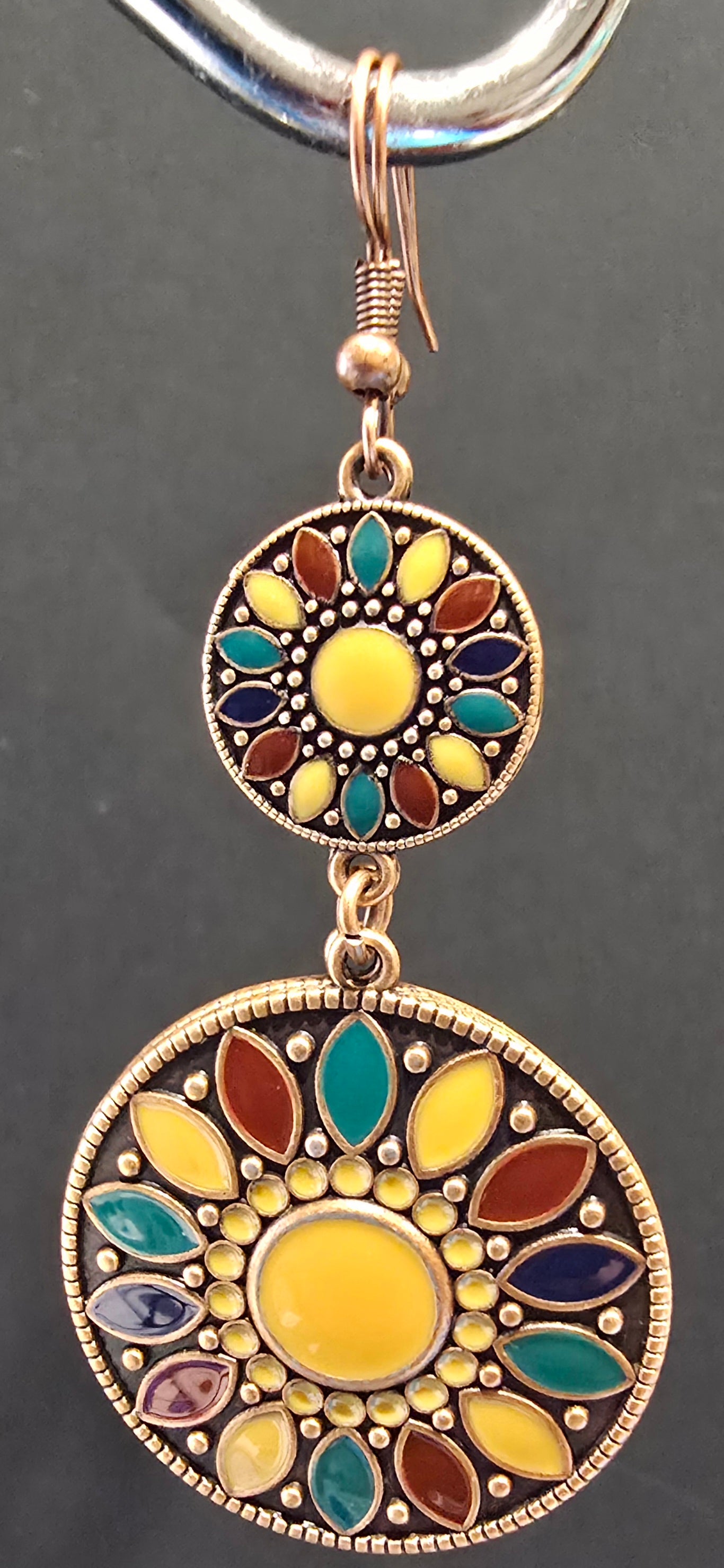 Bohemian Multicolour Floral Drop Earrings