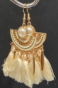 Bohemian Cream Hoop Earrings
