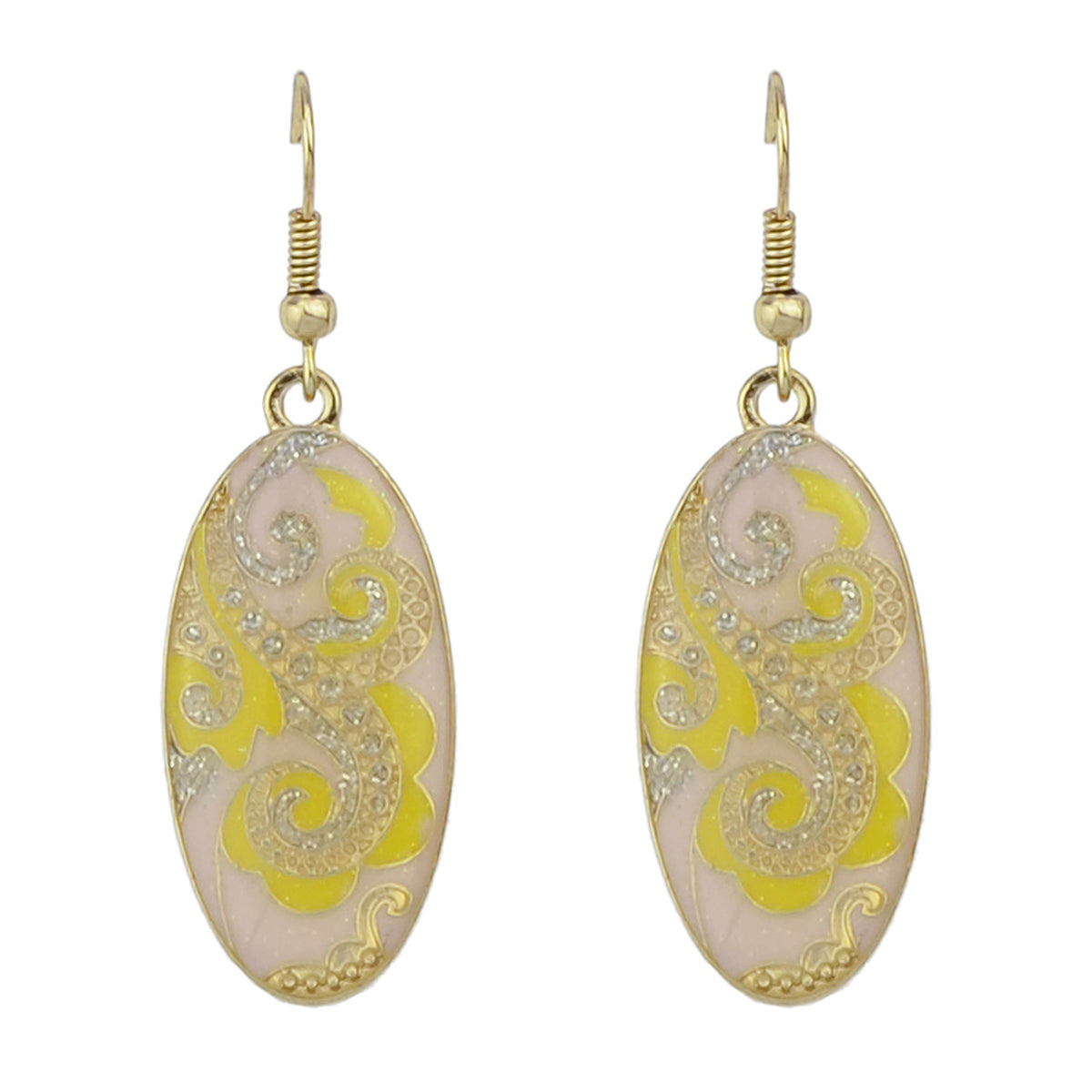 Bohemian Rhinestone Oval Dangle Earrings