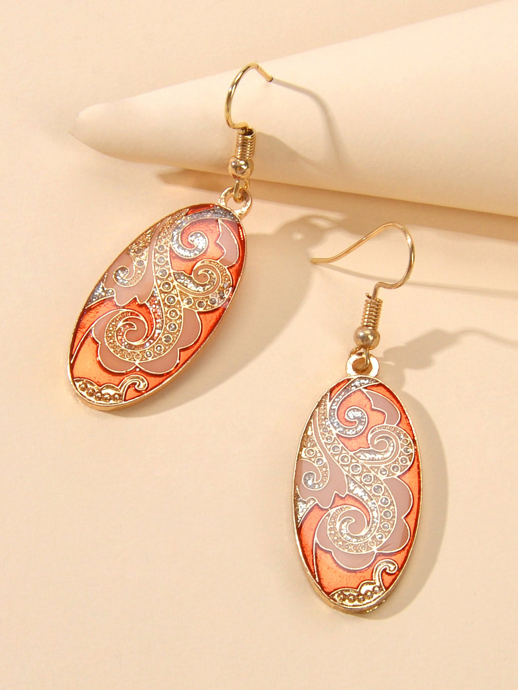 Bohemian Rhinestone Oval Dangle Earrings