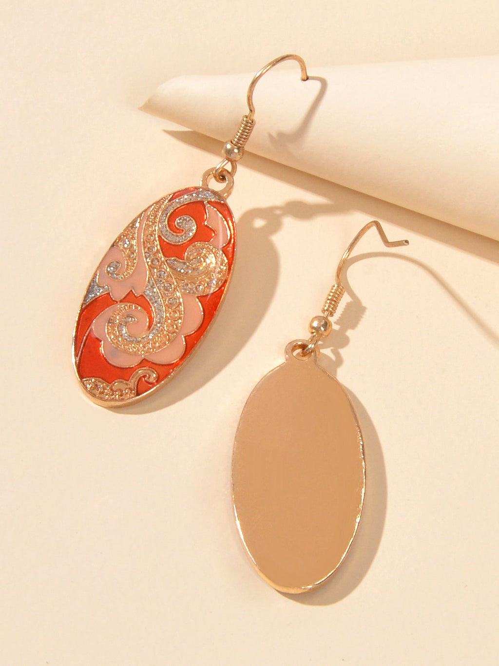 Bohemian Rhinestone Oval Dangle Earrings